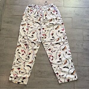 White Pajama Pants with Shoe Design